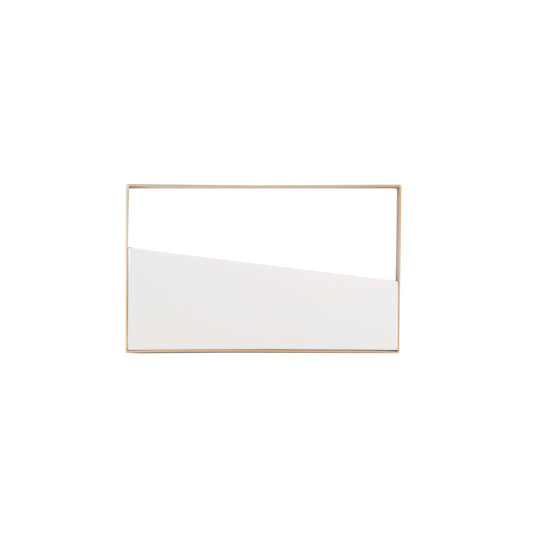 Plafoniera LED ALBA rettangolare con struttura in metallo oro e bianco, CCT, h 40x25 cm.