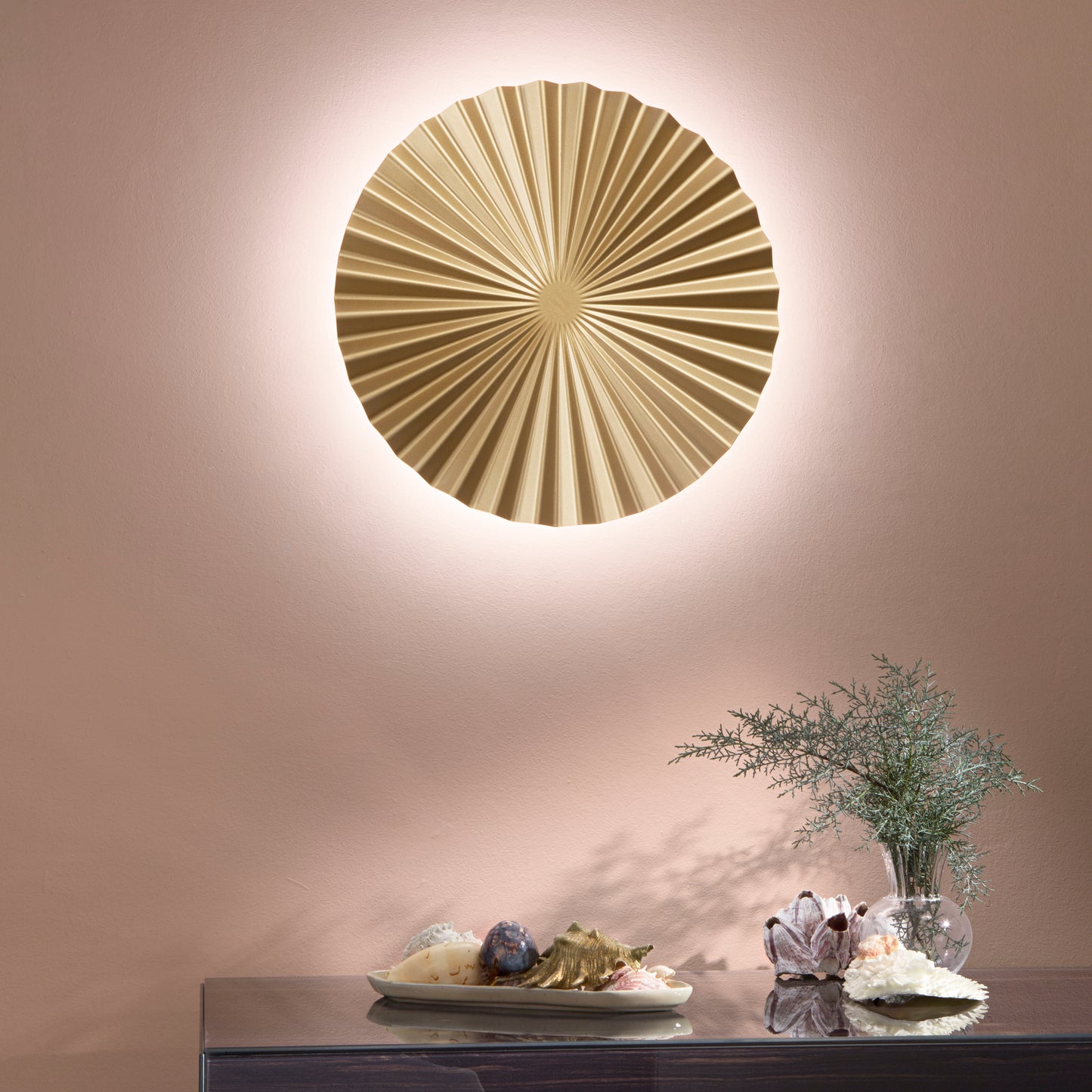 Applique ANADARA in metallo oro, CCT, Ø 50cm.