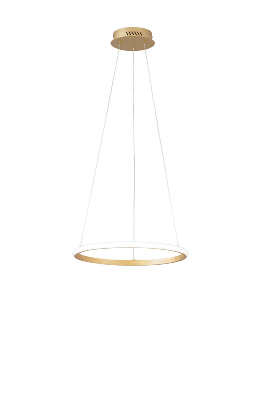 Sospensione Axis con diffusore oro singolo in silicone, Ø 40cm. CCT