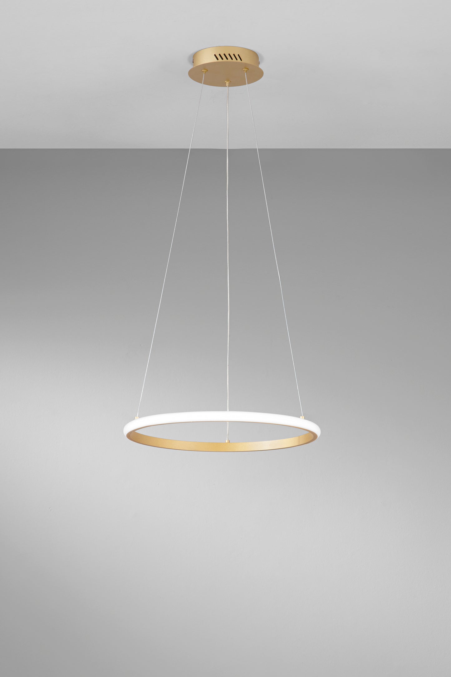 Sospensione Axis con diffusore oro singolo in silicone, Ø 40cm. CCT