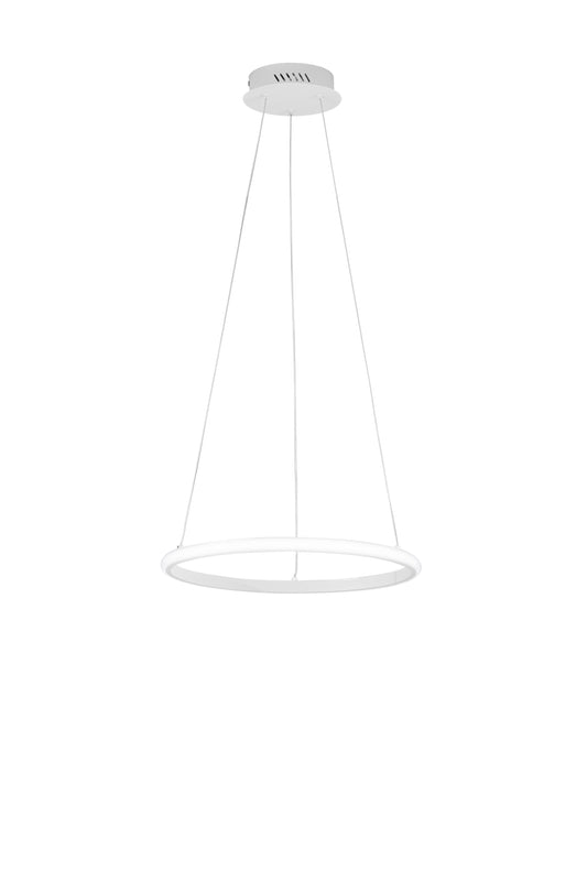 Sospensione LED Axis con diffusore nero singolo in silicone Ø 40cm. CCT