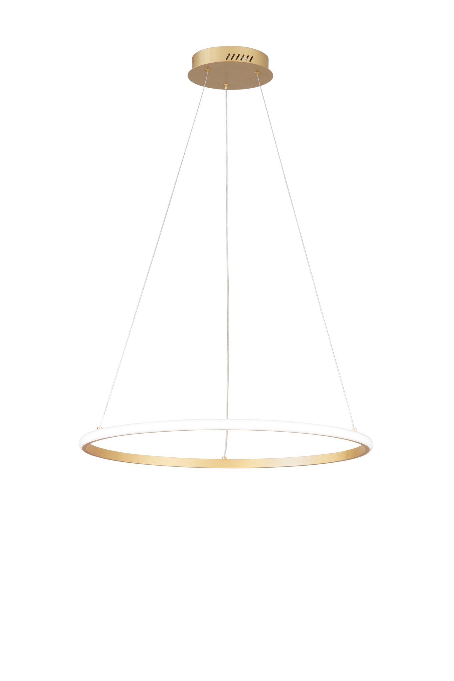 Sospensione LED AXIS con diffusore oro singolo in silicone Ø 60cm. CCT