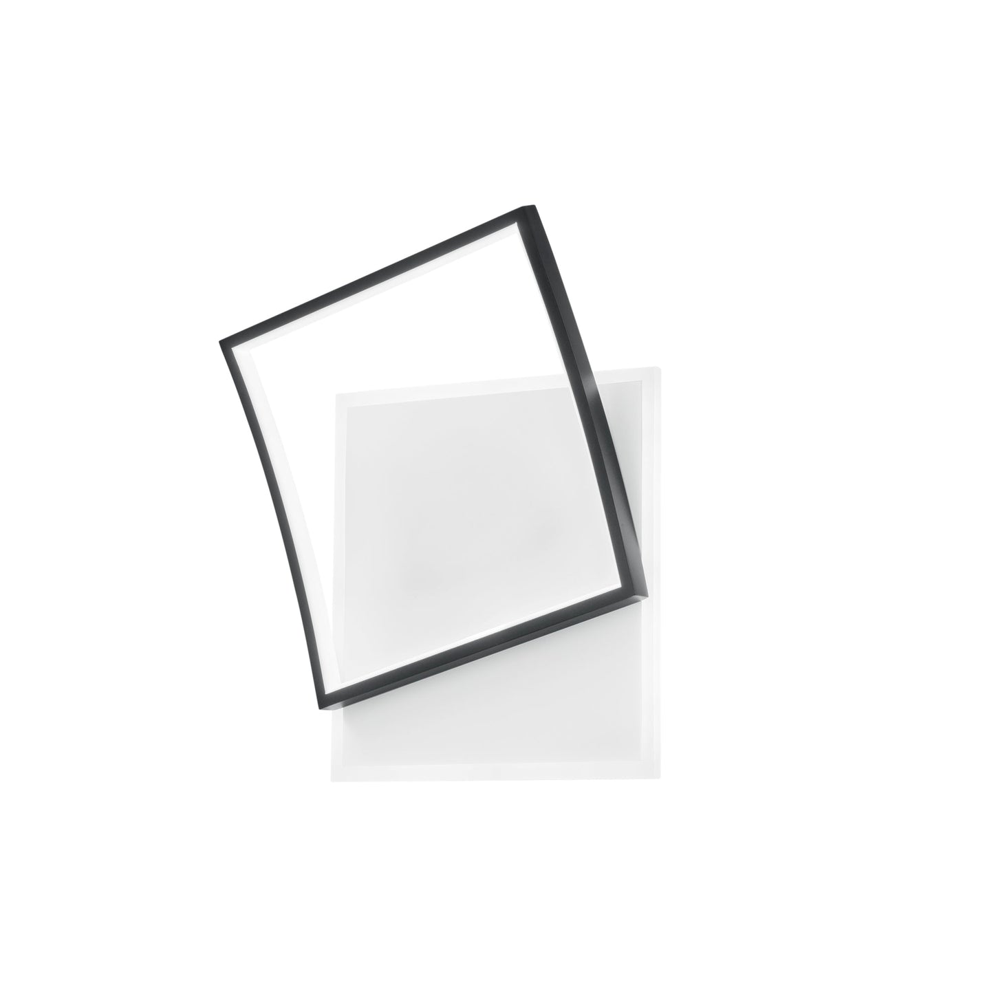 Plafoniera LED AYRTON quadrata in alluminio bianca e nera, CCT