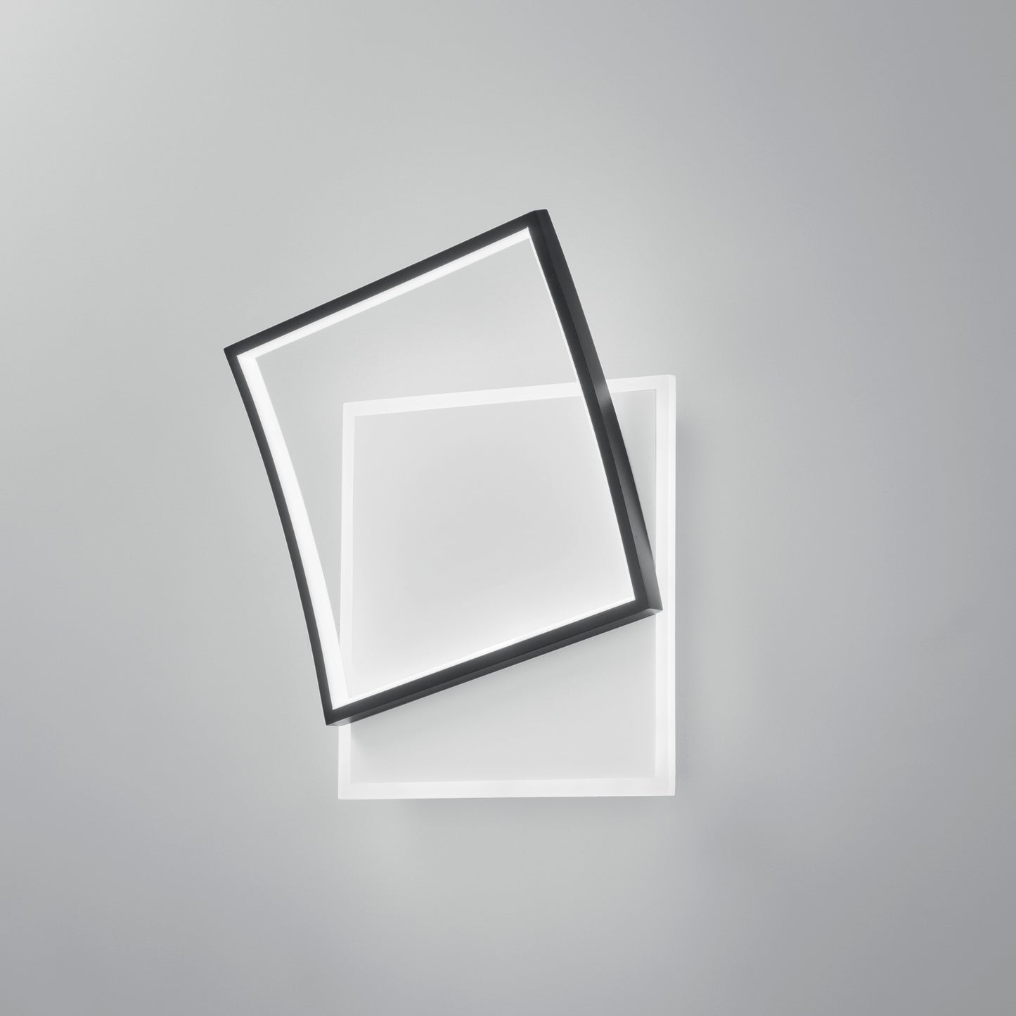 Plafoniera LED AYRTON quadrata in alluminio bianca e nera, CCT