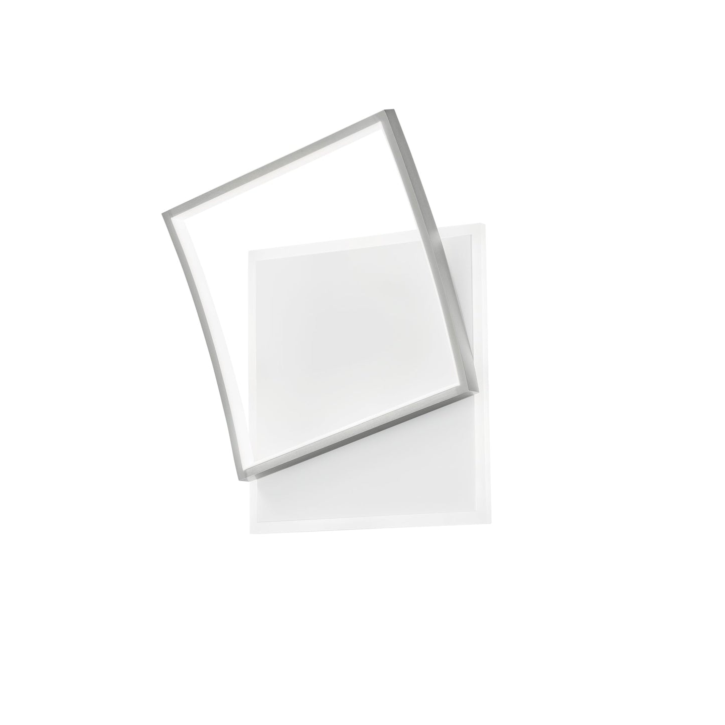 Plafoniera LED AYRTON quadrata in alluminio bianca e nichel, CCT