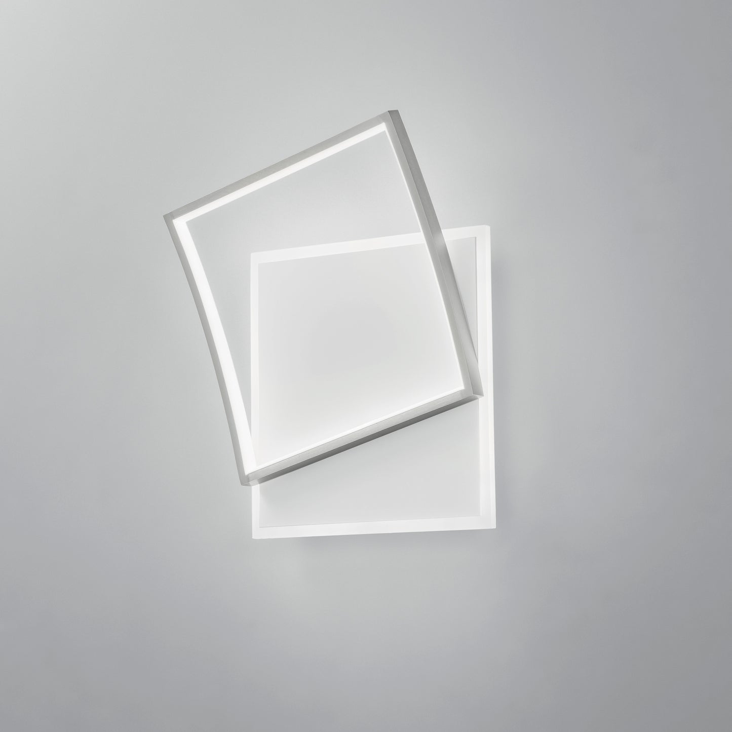 Plafoniera LED AYRTON quadrata in alluminio bianca e nichel, CCT