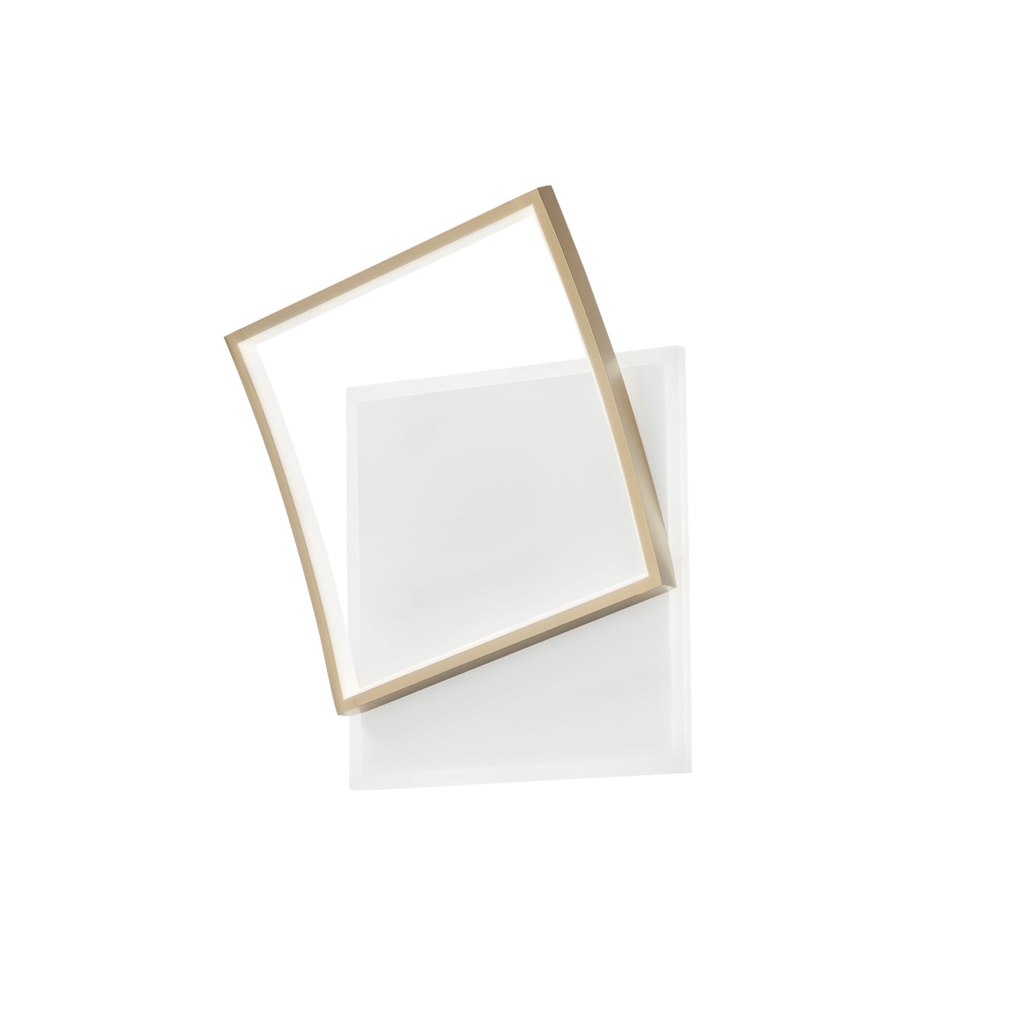 Plafoniera LED AYRTON quadrata in alluminio bianca e oro, CCT
