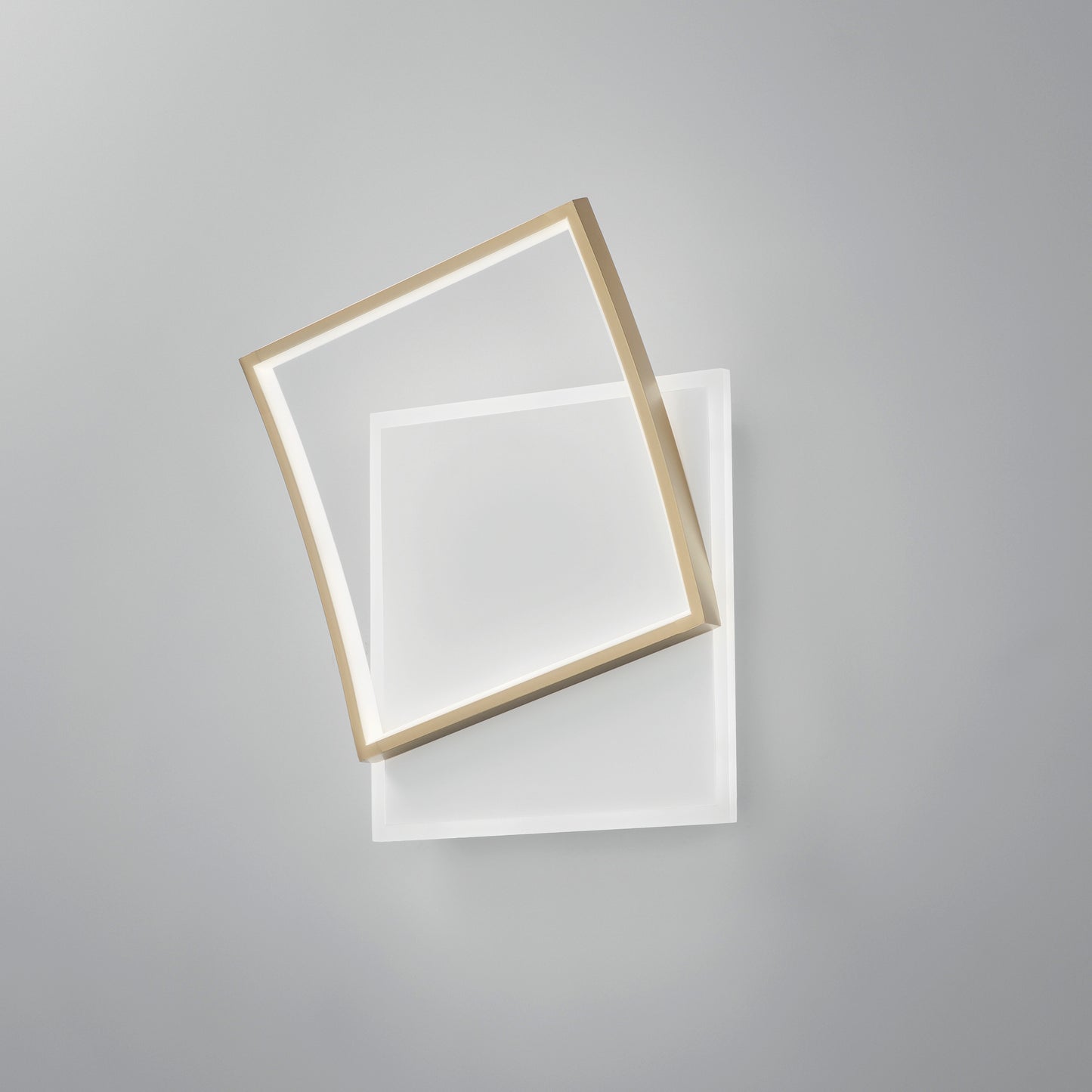 Plafoniera LED AYRTON quadrata in alluminio bianca e oro, CCT