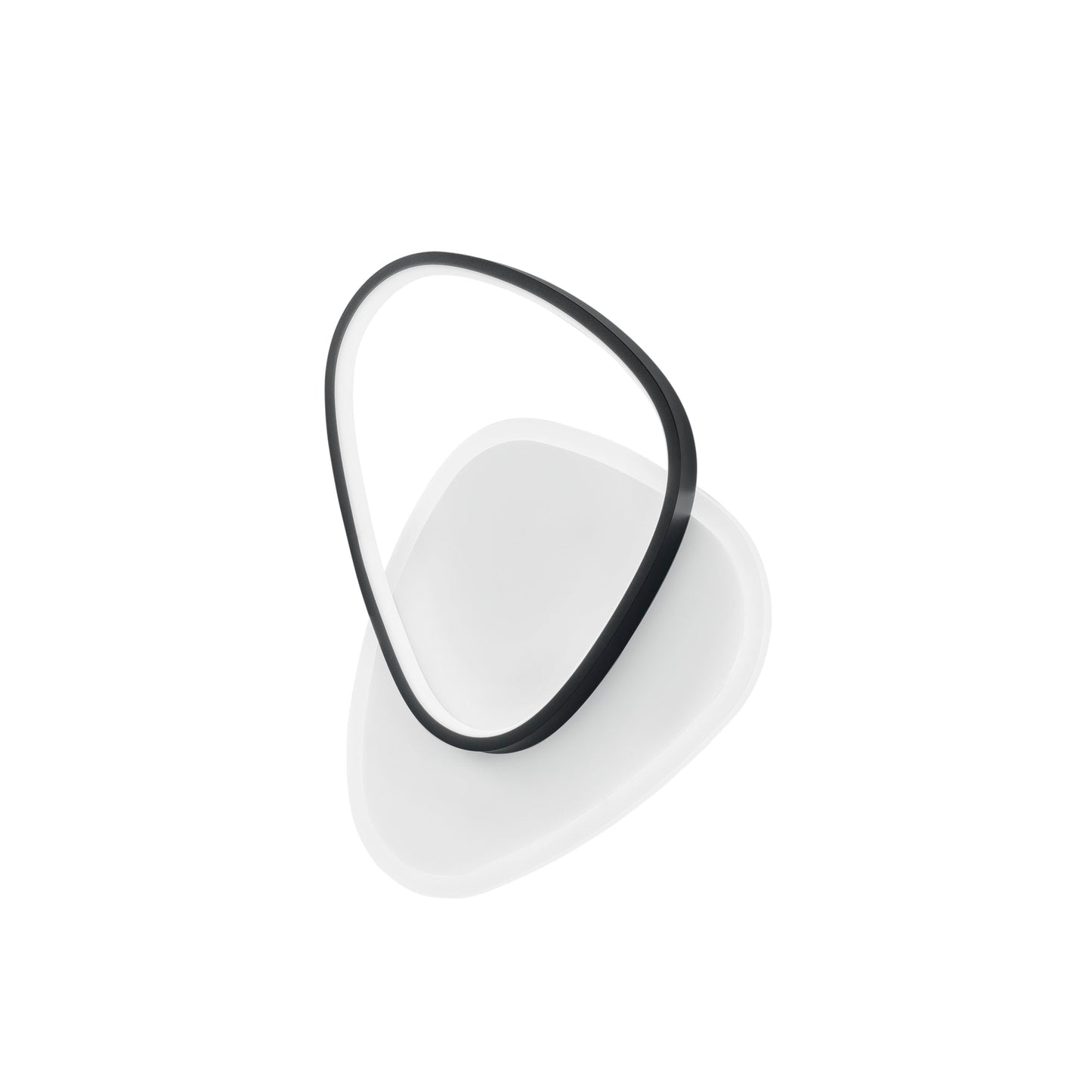 Plafoniera LED AYRTON tonda in alluminio bianca e nera, CCT