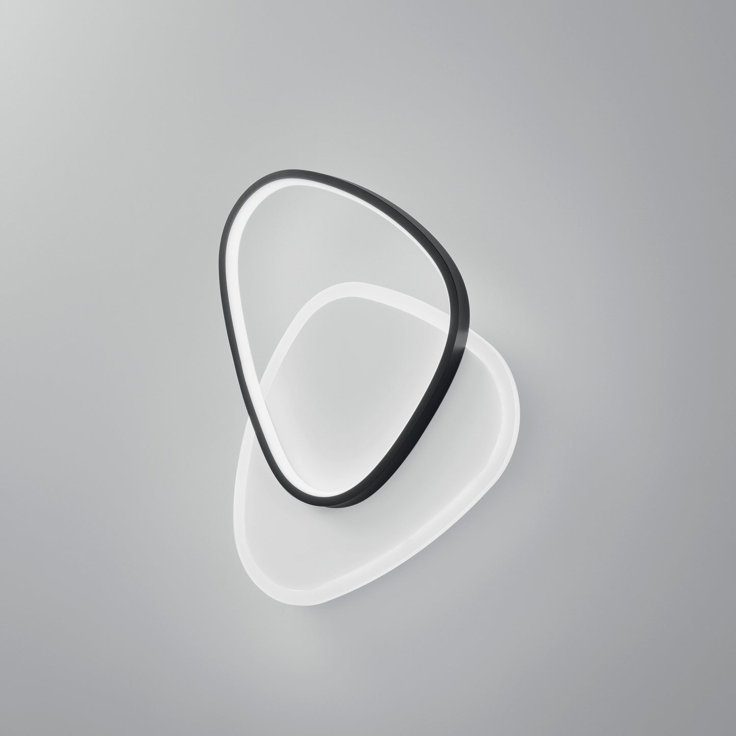 Plafoniera LED AYRTON tonda in alluminio bianca e nera, CCT