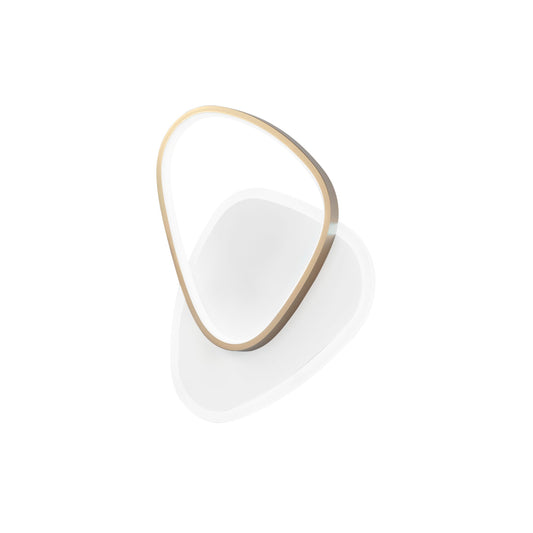 Plafoniera LED AYRTON tonda in alluminio bianca e oro, CCT