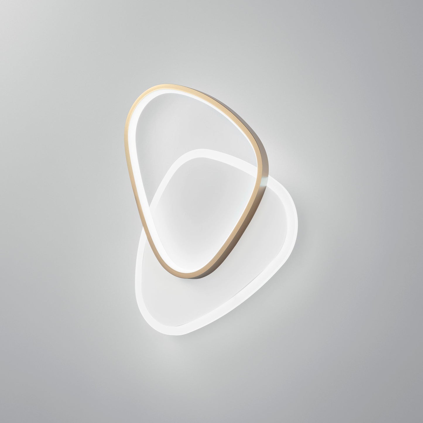 Plafoniera LED AYRTON tonda in alluminio bianca e oro, CCT