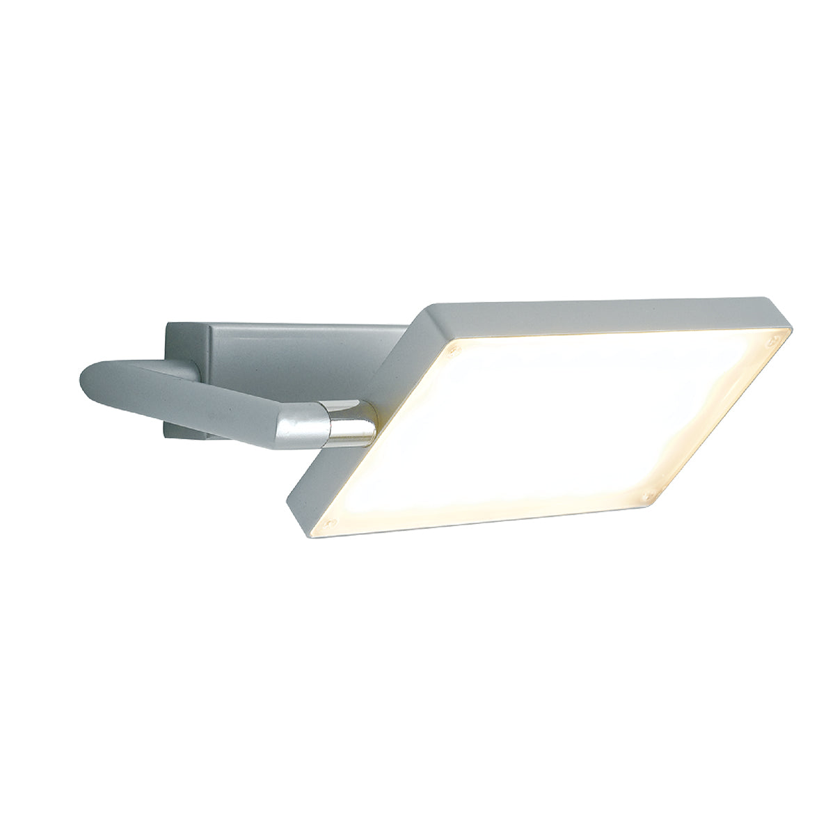 Applique LED BOOK in alluminio grigio con diffusore orientabile