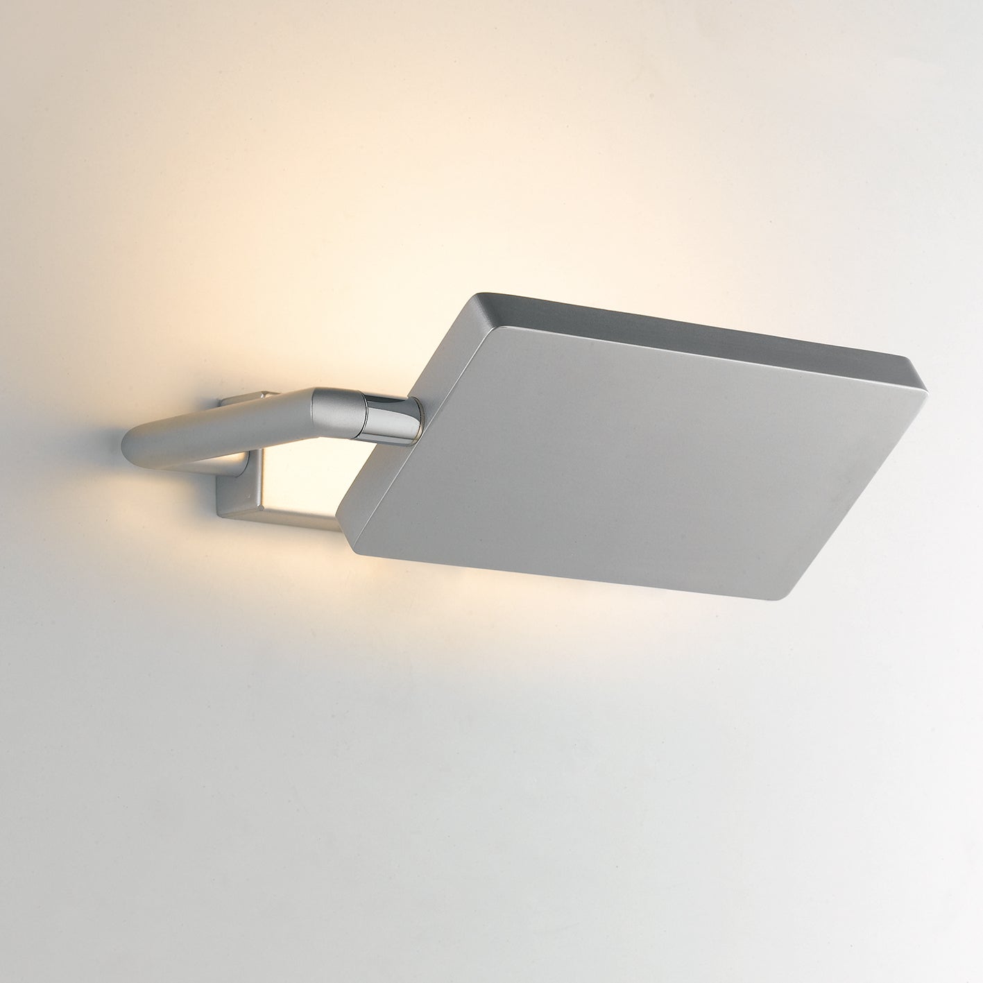 Applique LED BOOK in alluminio grigio con diffusore orientabile