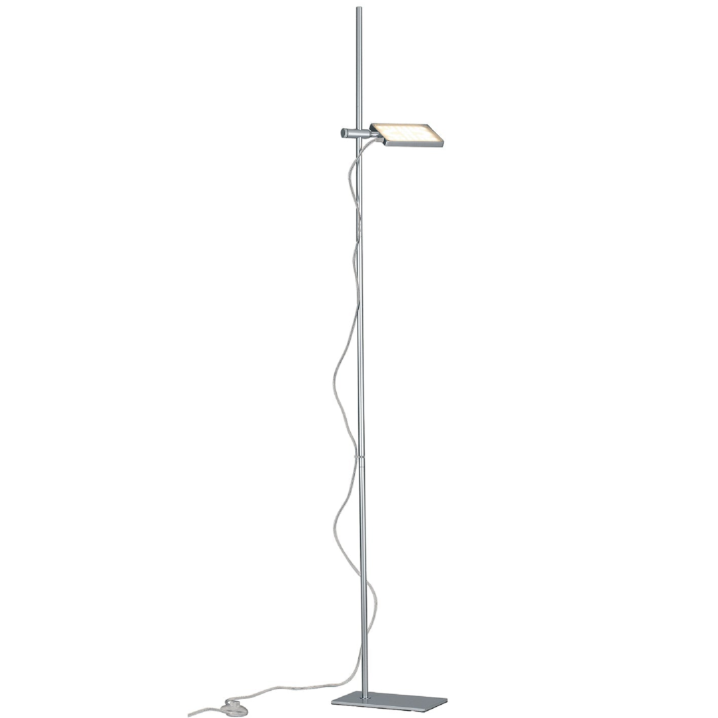 Piantana LED BOOK in alluminio grigio con diffusore orientabile