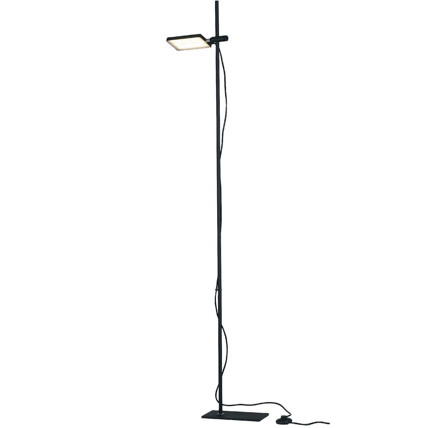 Piantana LED BOOK in alluminio nero con diffusore orientabile