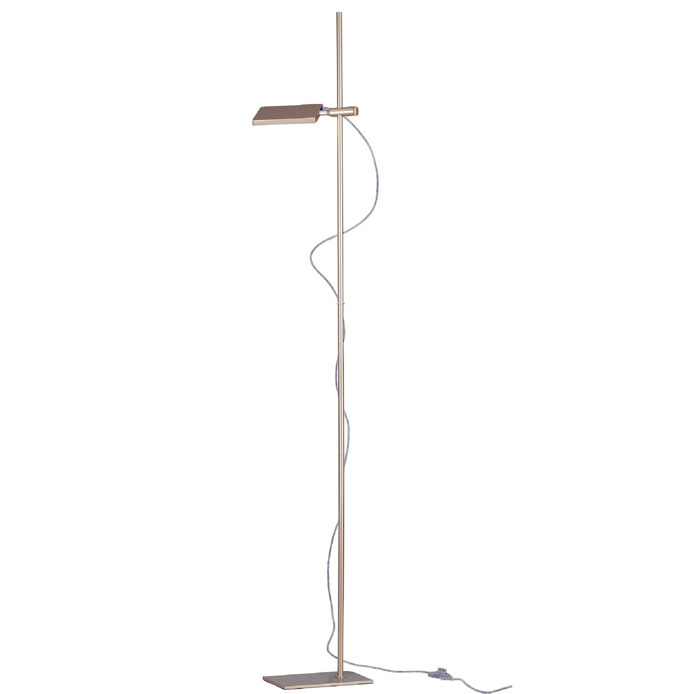 Piantana LED BOOK in alluminio oro con diffusore orientabile