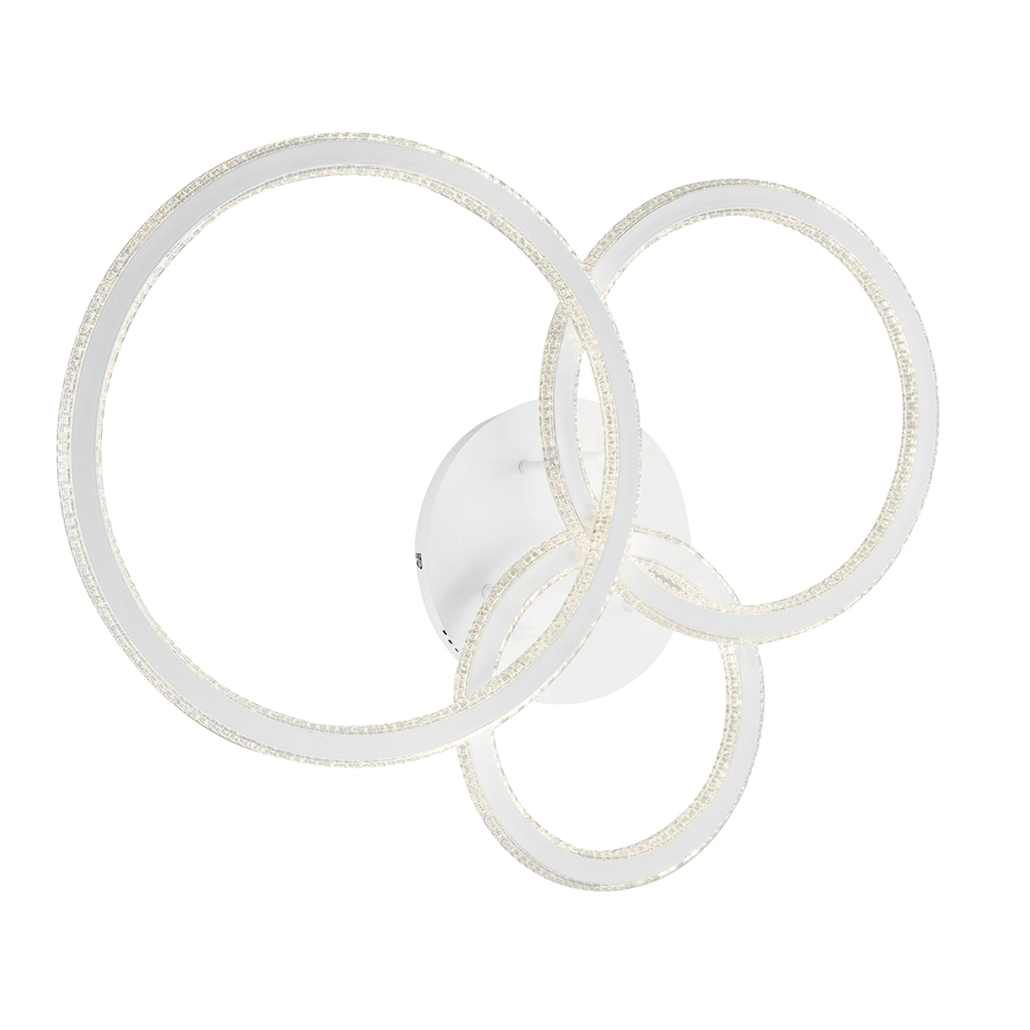 Plafoniera BRYANT bianca con tre diffusori diamantati 86W luce naturale