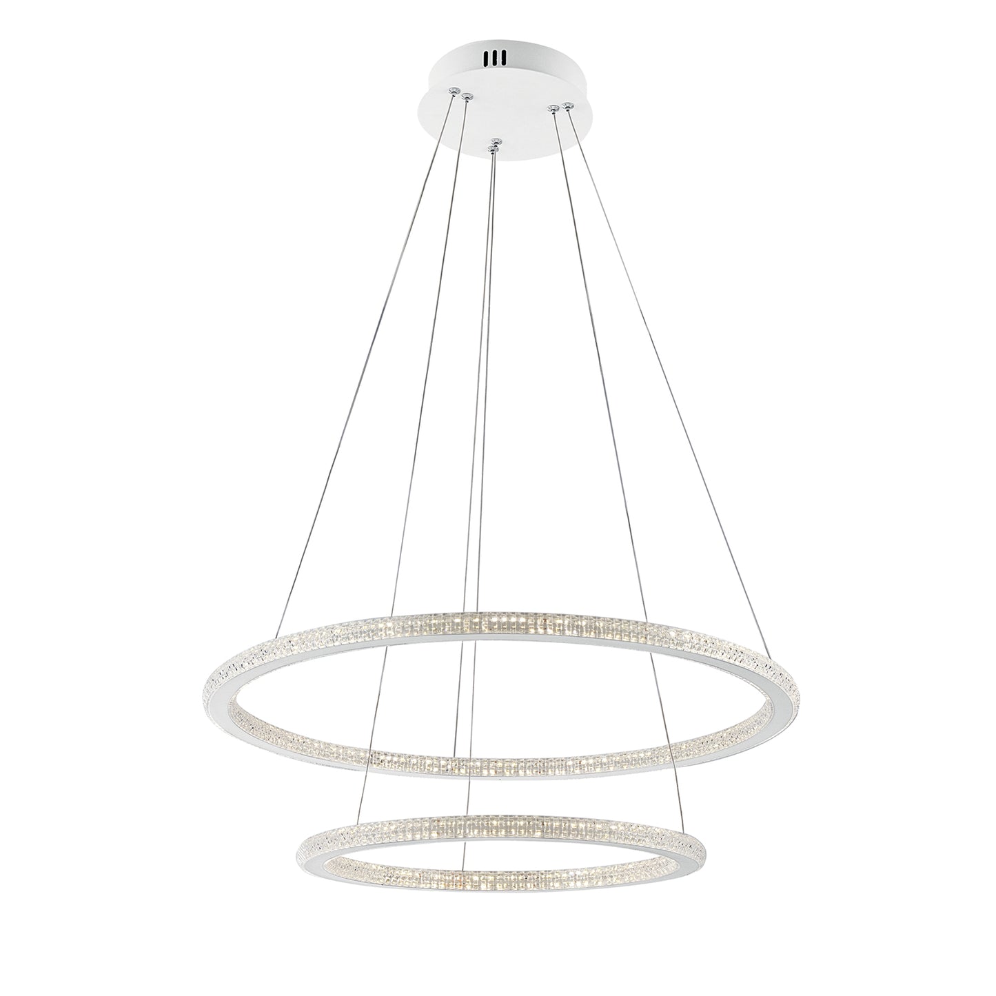 Sospensione LED BRYANT con due diffusori diamantati 50W 4000K (luce naturale)