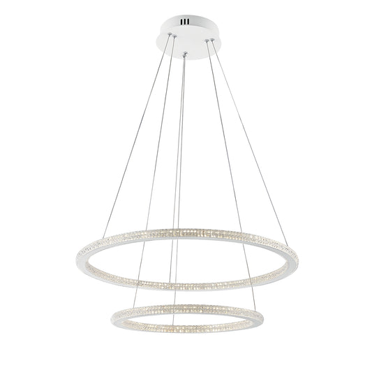 Sospensione LED BRYANT con due diffusori diamantati 50W 4000K (luce naturale)