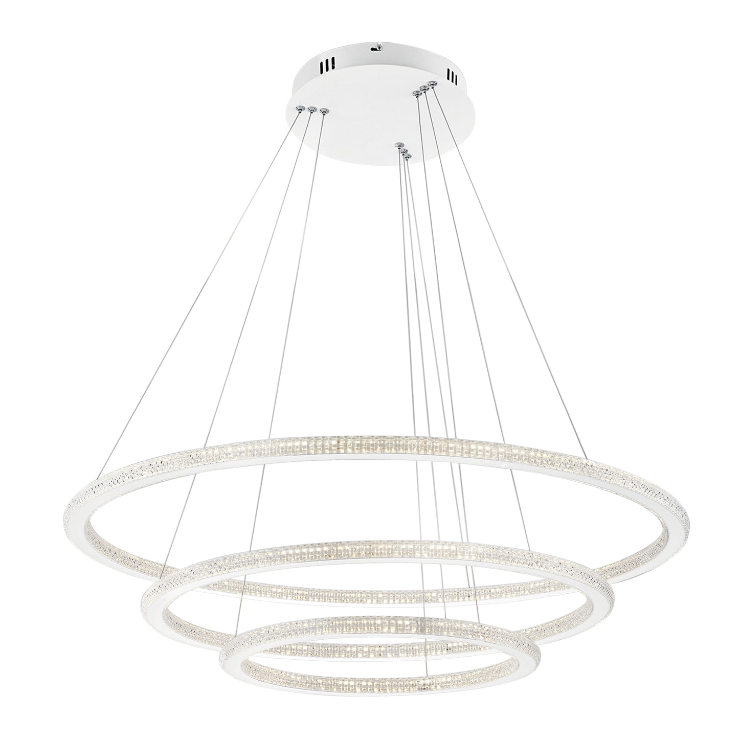 Sospensione LED BRYANT con tre diffusori diamantati 87W 4000K (luce naturale)