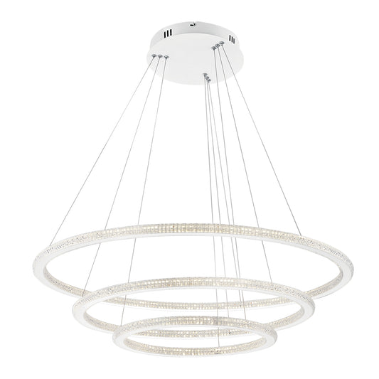 Sospensione LED BRYANT con tre diffusori diamantati 87W 4000K (luce naturale)