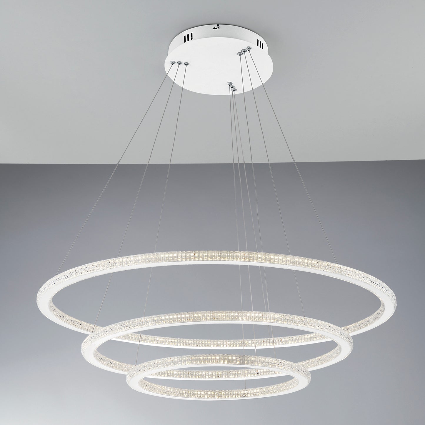 Sospensione LED BRYANT con tre diffusori diamantati 87W 4000K (luce naturale)