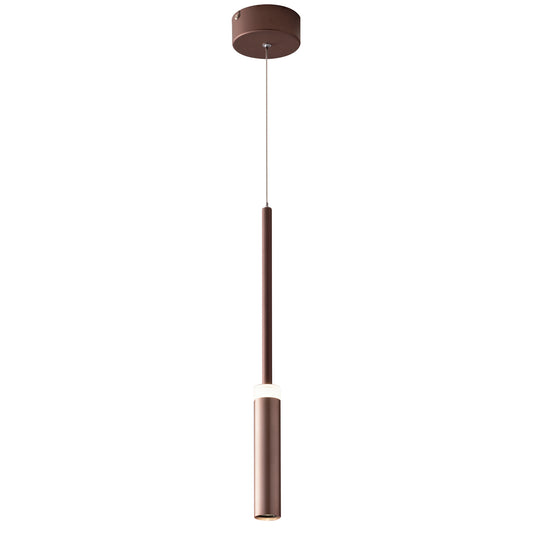 Sospensione LED CANDLE in alluminio bronzo luce singola biemissione