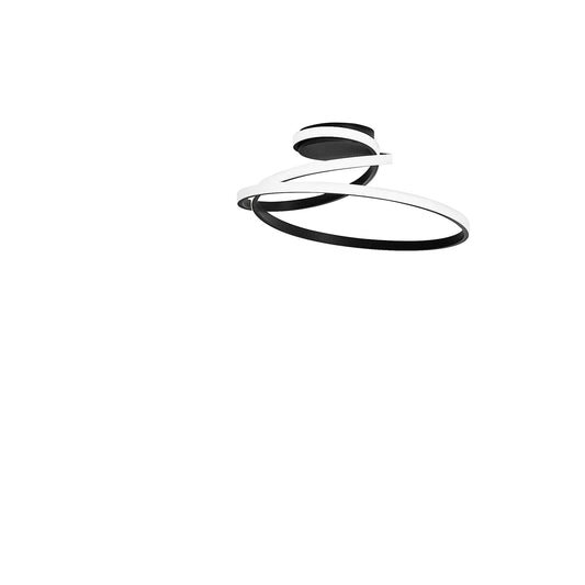 Plafoniera LED COASTER in alluminio nero con interruttore CCT