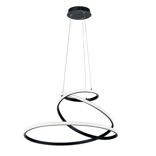 Sospensione LED COASTER in alluminio nero con interruttore CCT