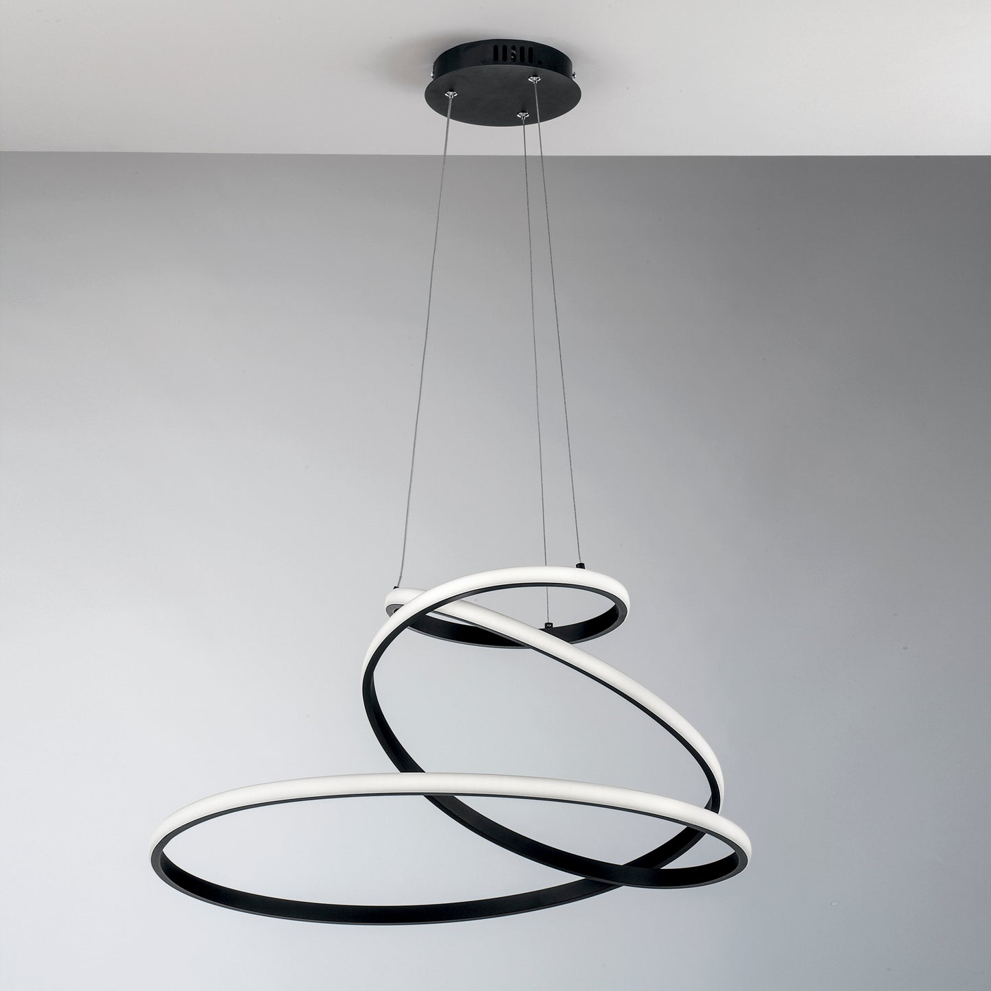 Sospensione LED COASTER in alluminio nero con interruttore CCT