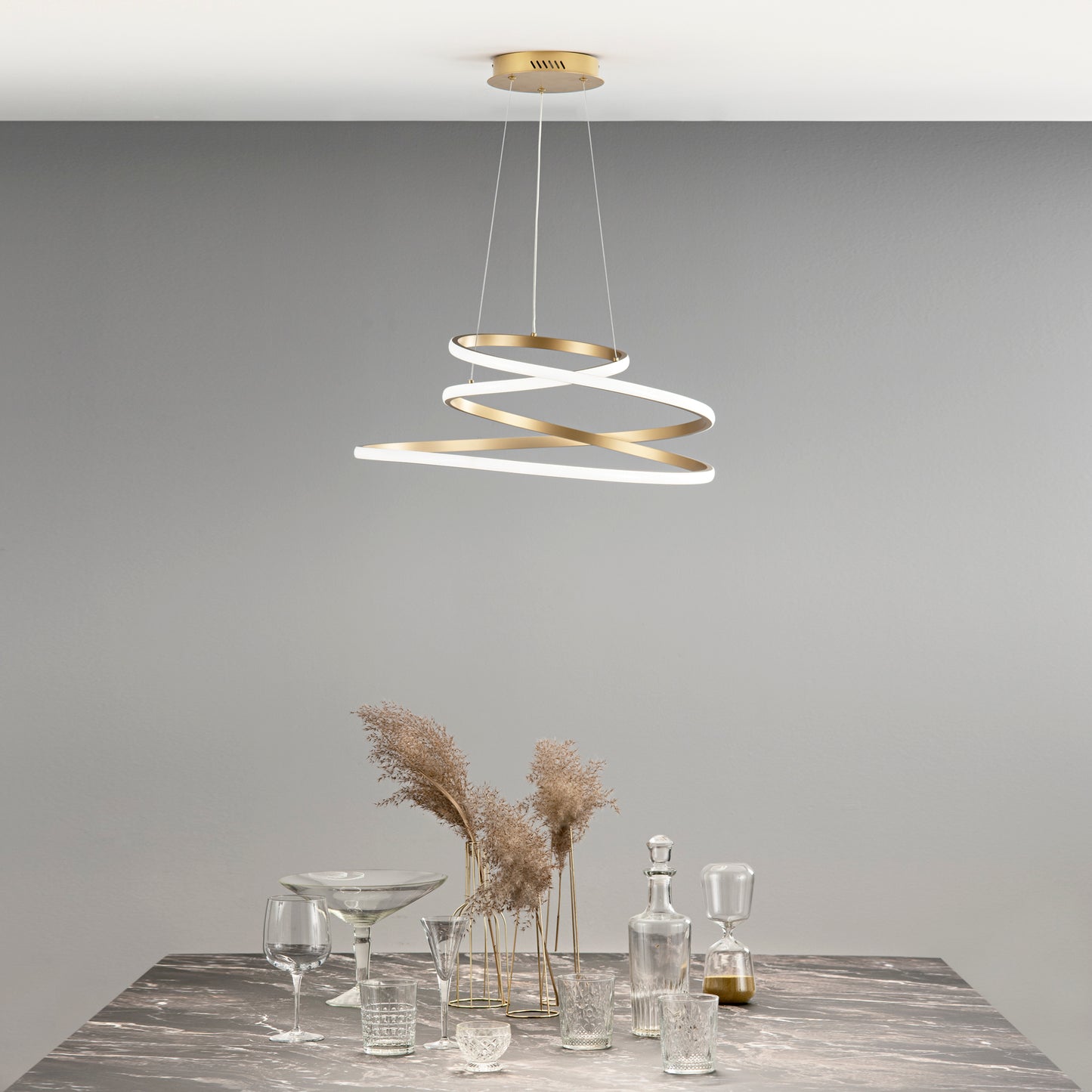 Sospensione LED COASTER in alluminio oro con interruttore CCT