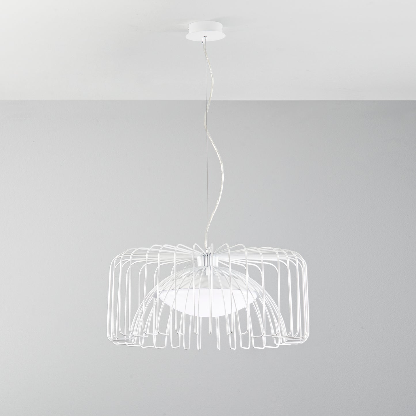 Lampadario a sospensione COUGAR in metallo bianco 24W 4000K (luce naturale)