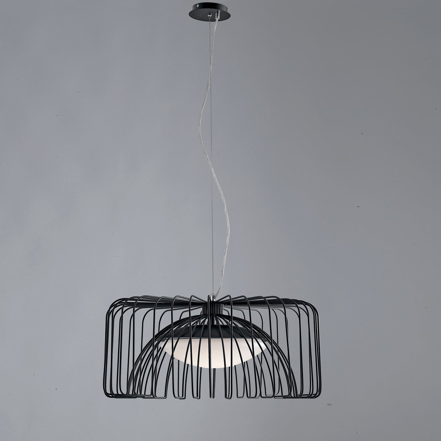 Lampadario a sospensione COUGAR in metallo nero 24W 4000K (luce naturale)
