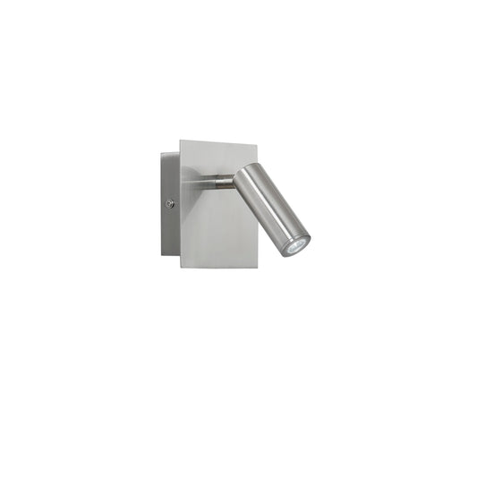 Applique LED DICKENS in alluminio nichel con punto luce orientabile