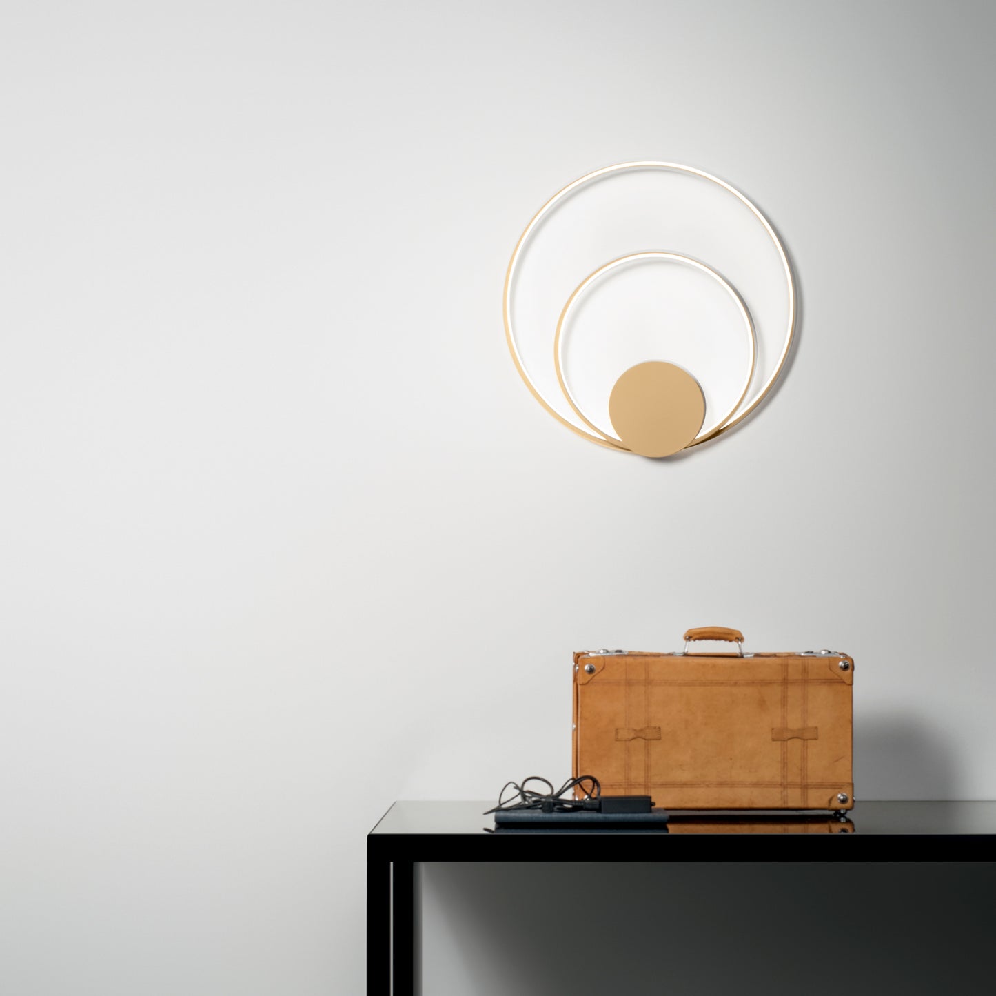 Plafoniera LED DIEM in alluminio oro, CCT