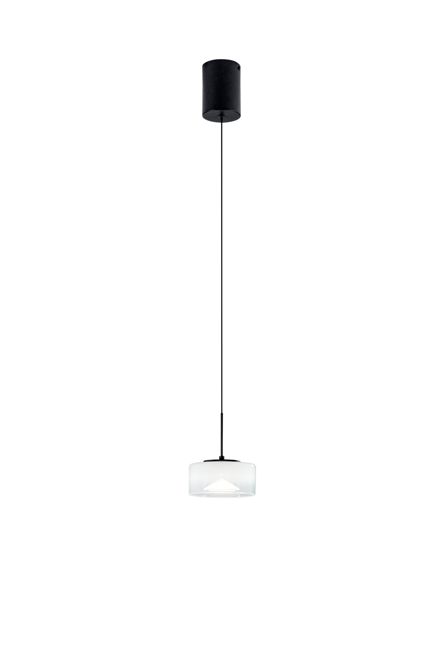 Sospensione EMILY in metallo con 1 diffusore bianco e luce regolabile