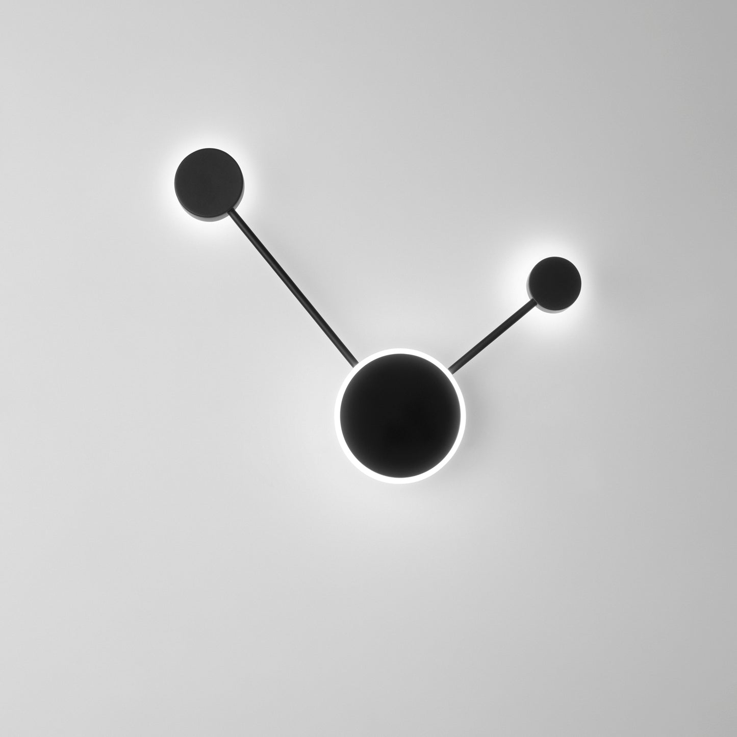Plafoniera LED ETERE in alluminio nero 2 punti luce, CCT