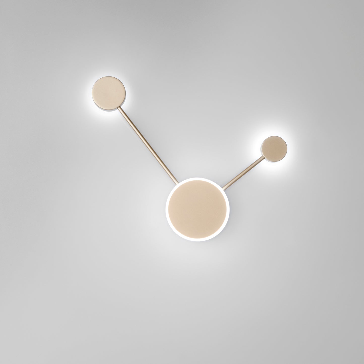 Plafoniera LED ETERE in alluminio oro 2 punti luce, CCT