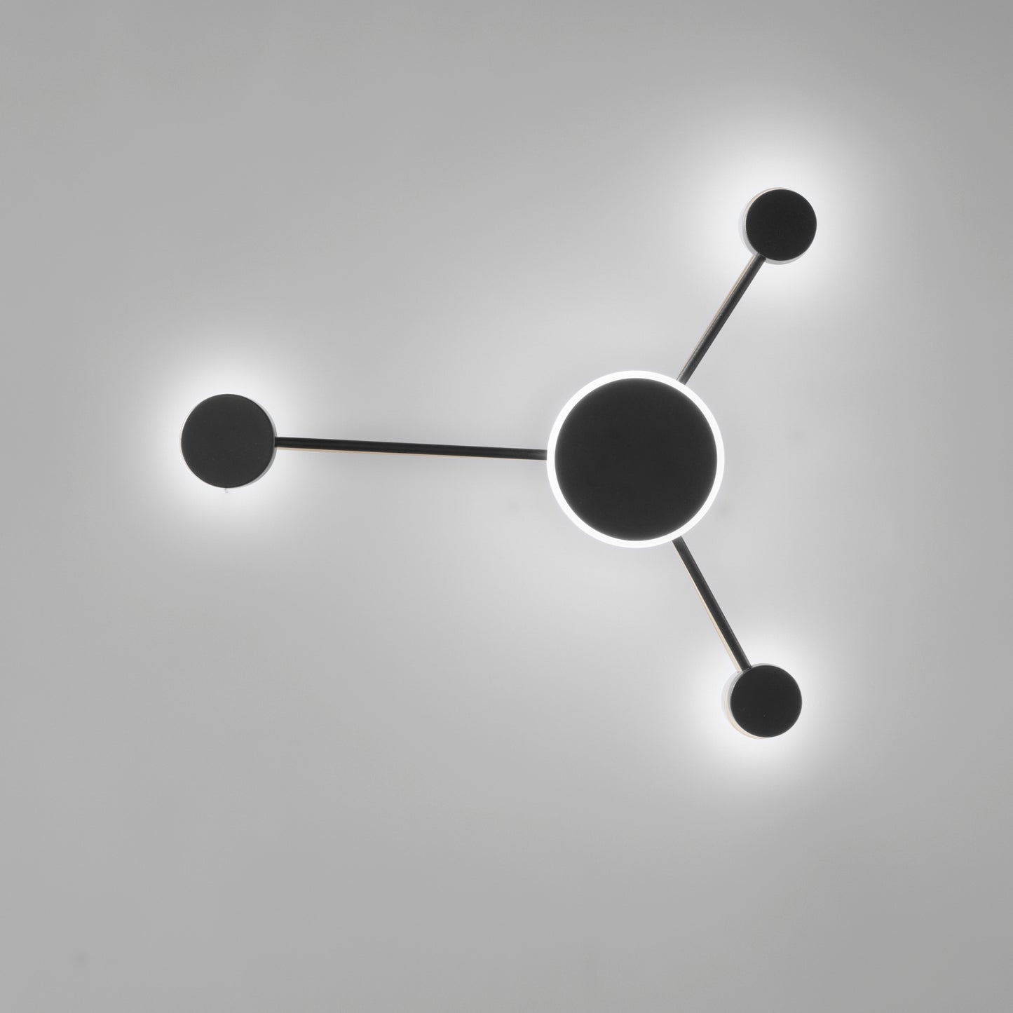 Plafoniera LED ETERE in alluminio nero 3 punti luce, CCT