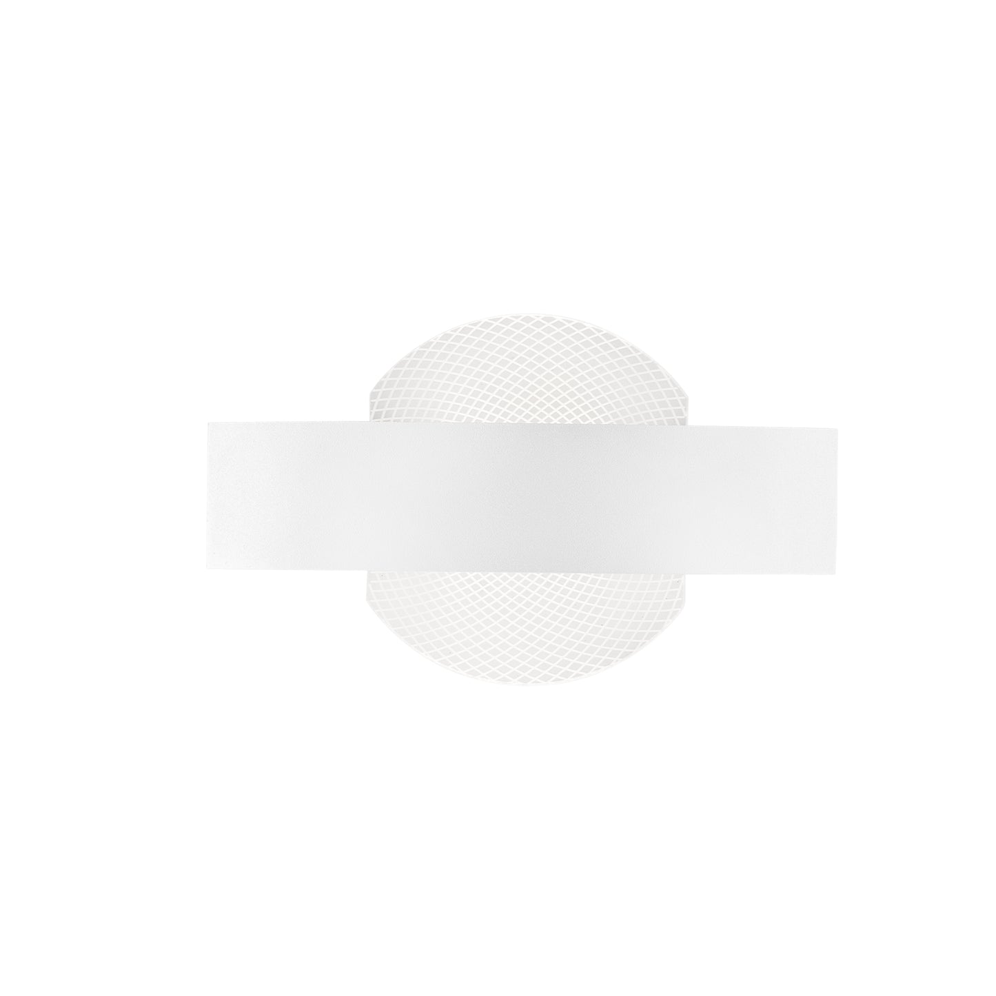 Applique LED ETERNITY in metallo bianco e diffusore in acrilico decorato
