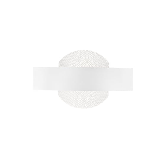 Applique LED ETERNITY in metallo bianco e diffusore in acrilico decorato