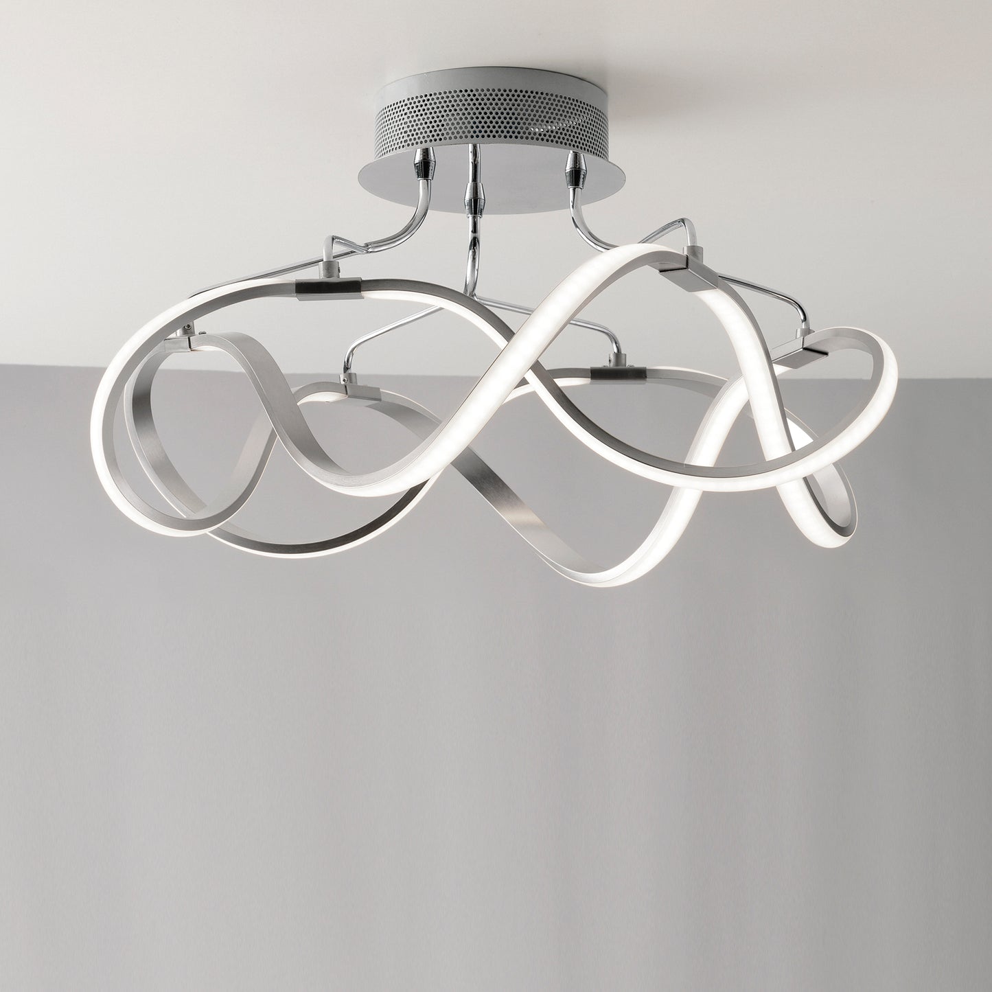 Plafoniera LED FLIGHT in nichel spazzolato 28.8W 4000K (luce naturale)