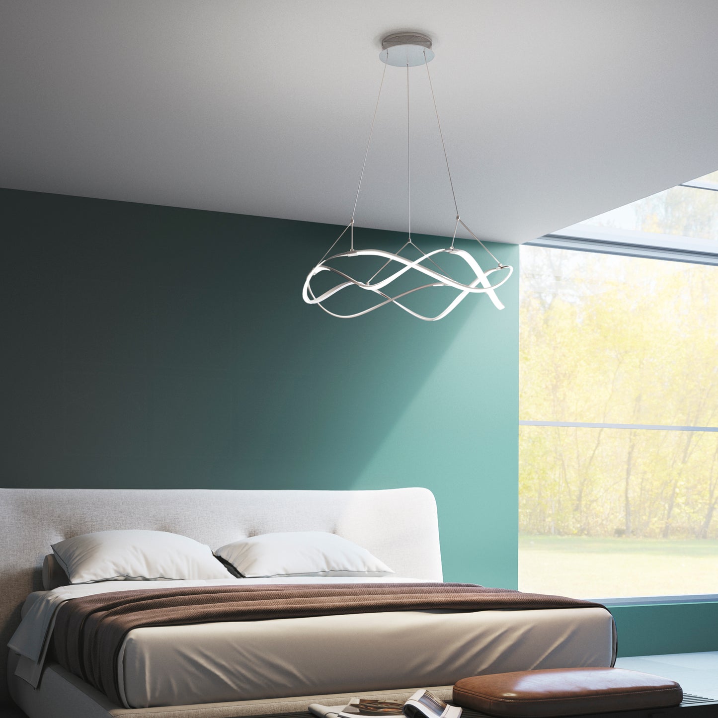 Sospensione FLIGHT in nichel spazzolato 45W 4000K(Luce naturale)