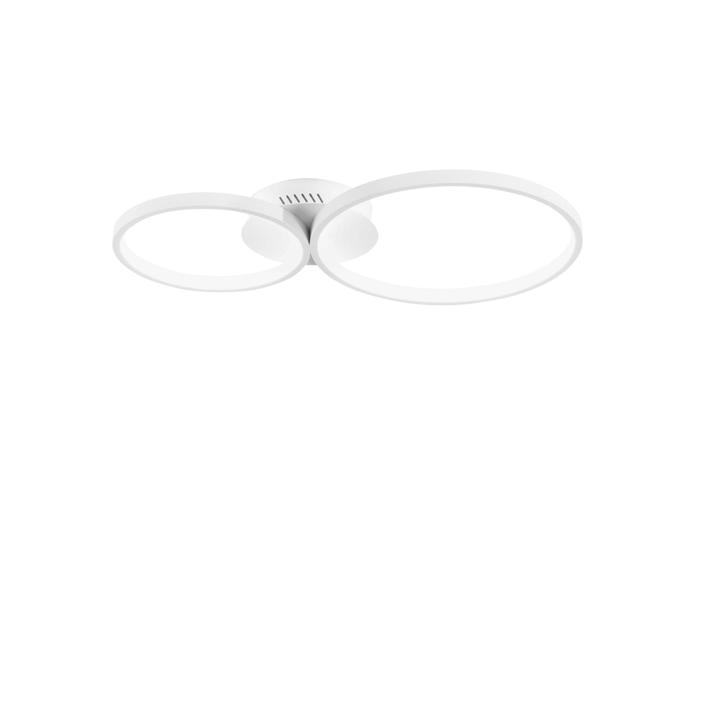 Plafoniera LED FREDY in alluminio bianco con 2 diffusori in silicone, CCT