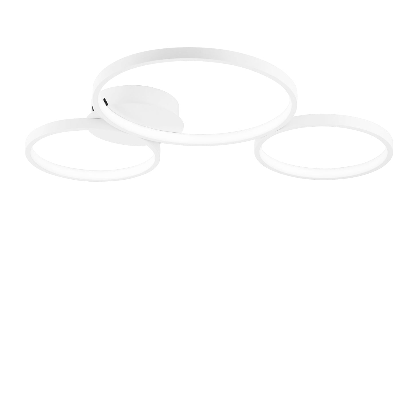 Plafoniera LED FREDY in alluminio bianco con 3 diffusori in silicone, CCT