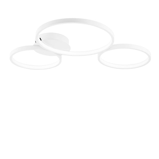 Plafoniera LED FREDY in alluminio bianco con 3 diffusori in silicone, CCT