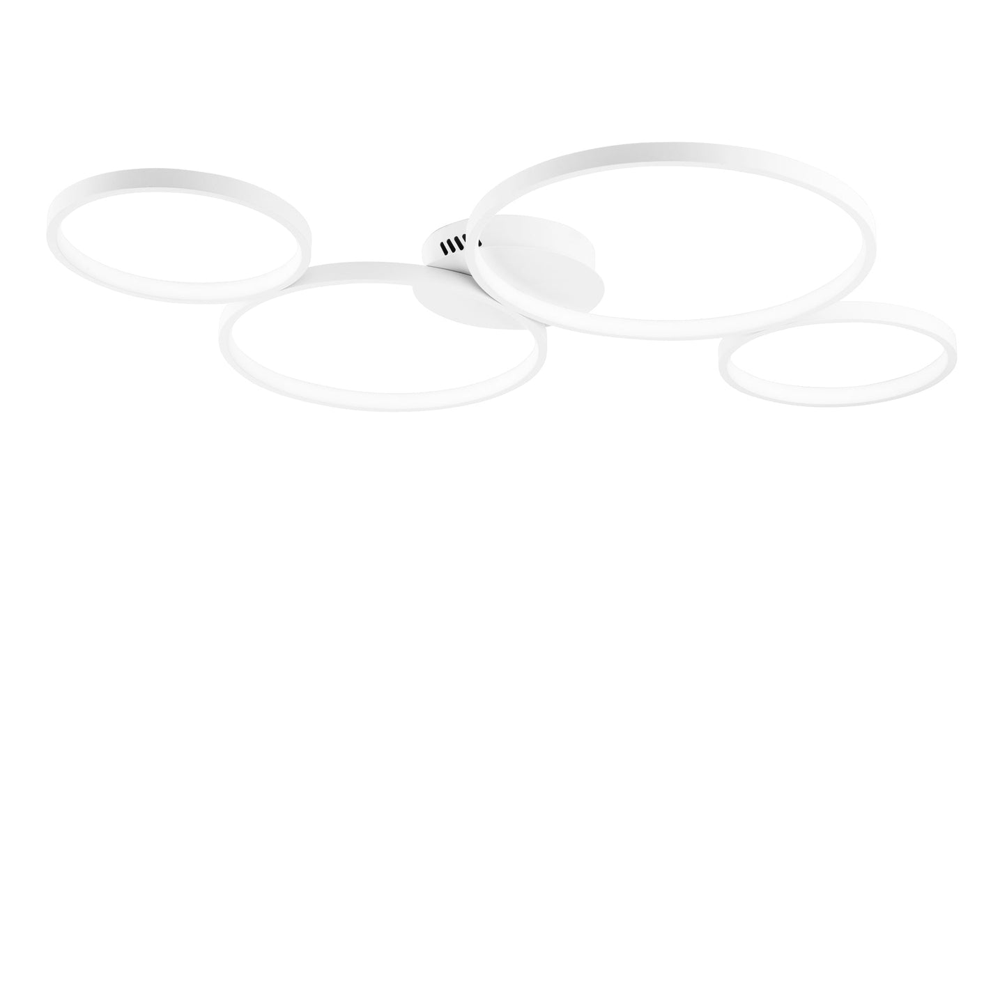 Plafoniera LED FREDY in alluminio bianco con 4 diffusori in silicone, CCT
