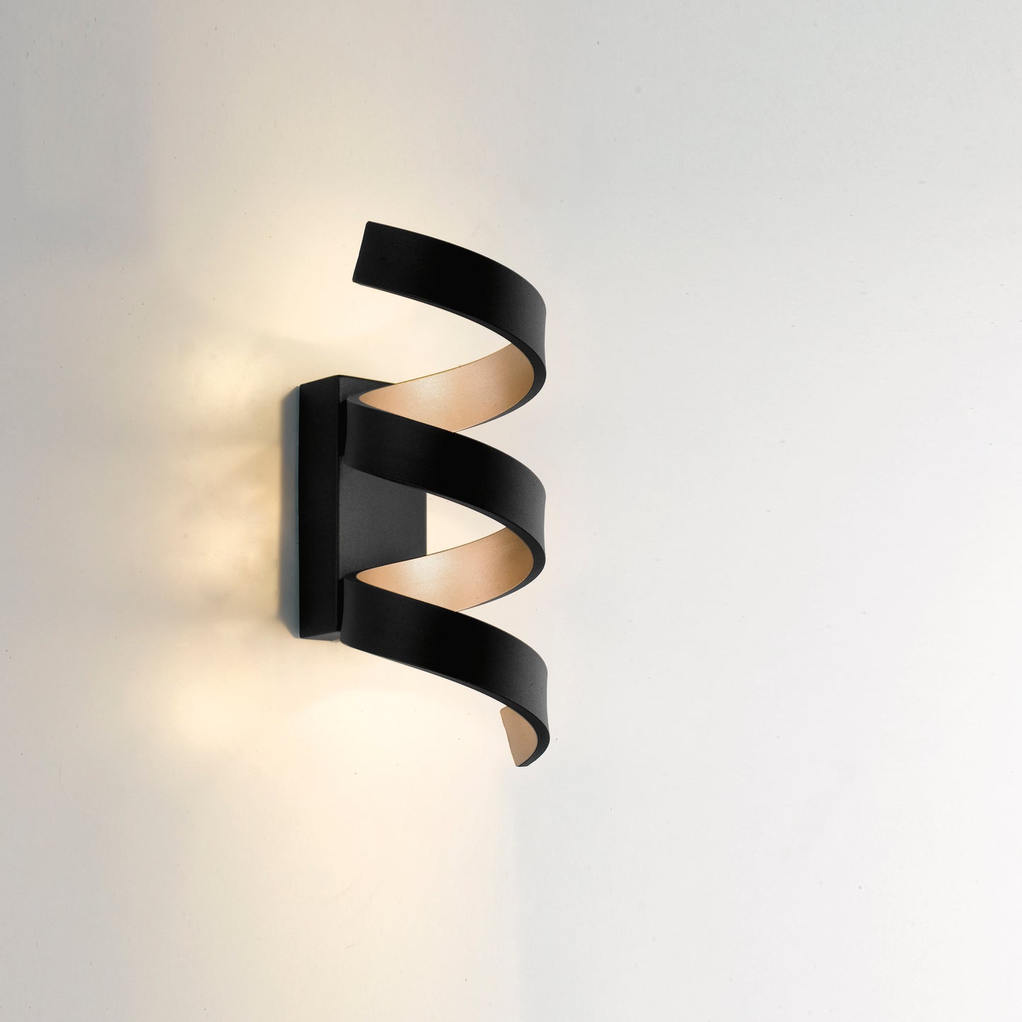 Applique LED HELIX in alluminio nera e oro 4000K (Luce naturale)
