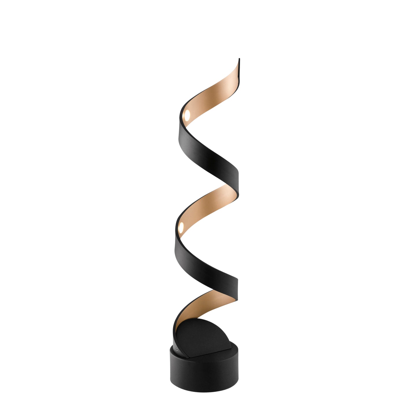 Lampada da tavolo LED HELIX in alluminio nera e oro 4000K (luce naturale)